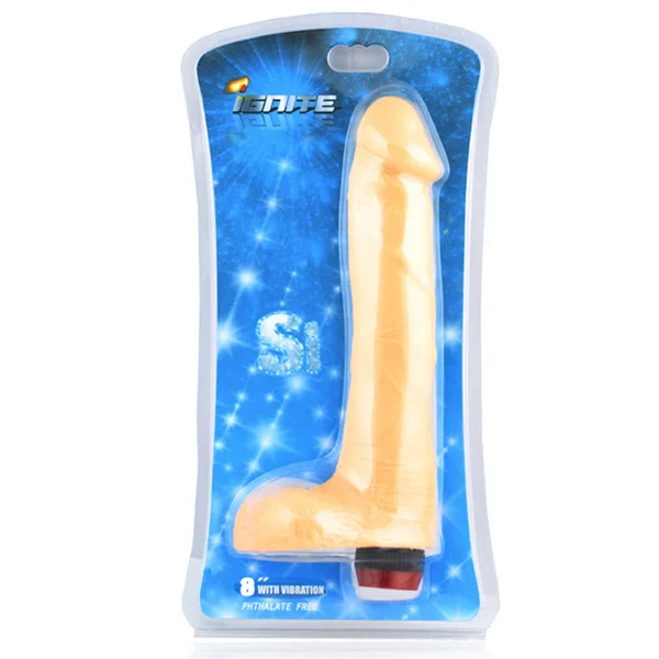 SI 8in Cock with Balls & Vibrates - White — image 8 of 8