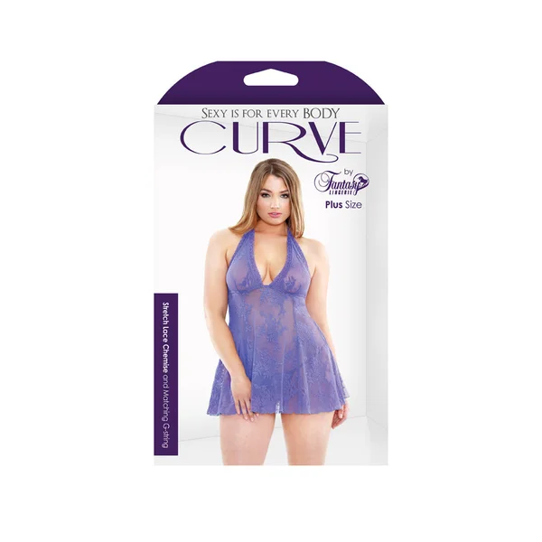 Curve Stretch Lace Chemise & G-string Peri 1X/2X — image 7 of 7