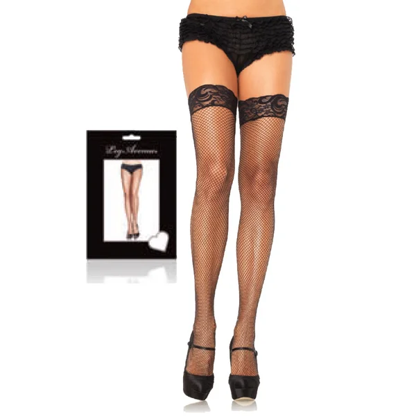 Stay Up Lycra Fshnt with Lace Thigh High O/S — image 2 of 2