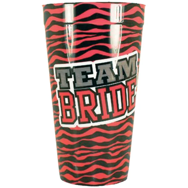 Team Bride Zebra Print Plastic Cup — image 3 of 3