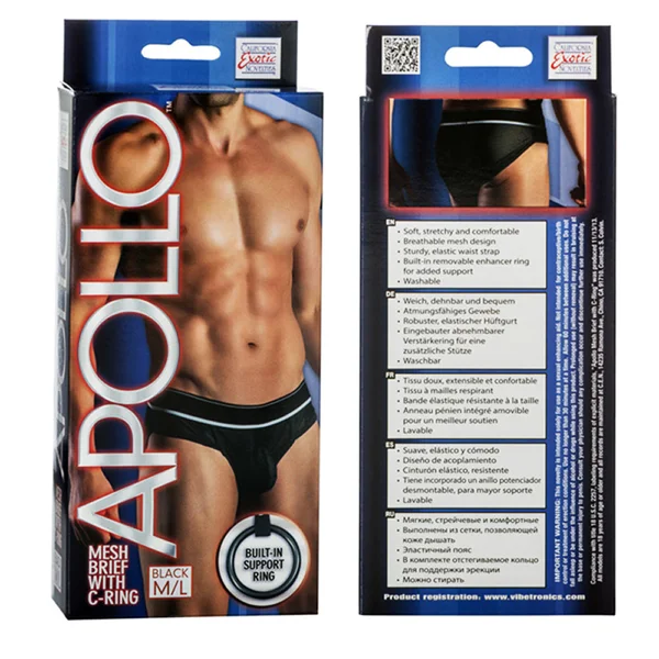 California Exotic Apollo Mesh Brief with C-Ring - M/L - Black — image 3 of 3