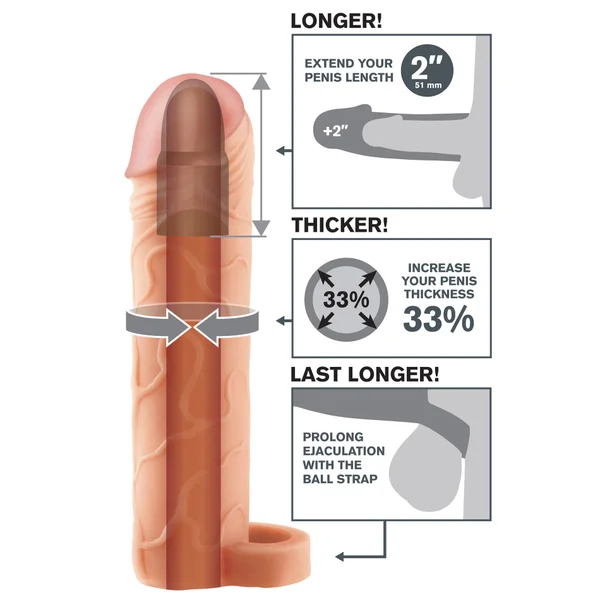 Fantasy X-Tensions Perfect Extension 2 inch with Ball Strap Flesh — image 13 of 14
