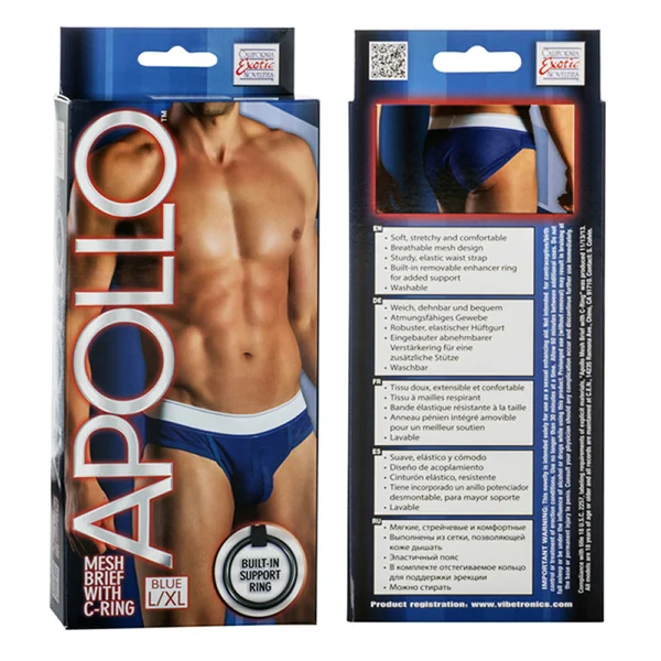 California Exotic Apollo Mesh Brief with C-Ring - L/XL - Blue — image 2 of 2
