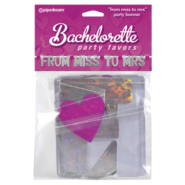 Pipe Dreams Bachelorette Party Favors "From Miss to Mrs" Party Banner — image 4 of 6