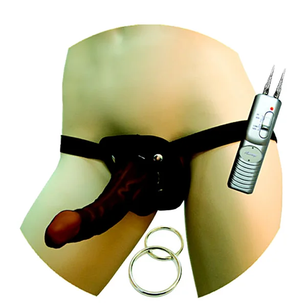 Afro American Whoppers Vibrating 8 Inch Dong & Harness — image 3 of 4