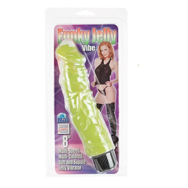 California Exotic Funky Jelly Vibe 8 Inch Orange and Green — image 4 of 4