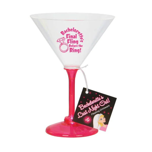 Bachelorette Party Final Fling Flashing Martini Glass — image 2 of 2