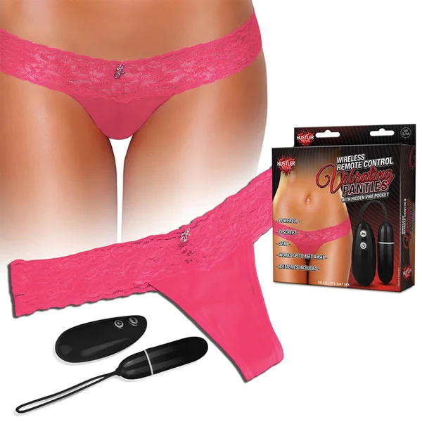 Hustler Vibrating Panty with Wireless Remote Control Pink M/L - (PACK OF 2) — image 9 of 10