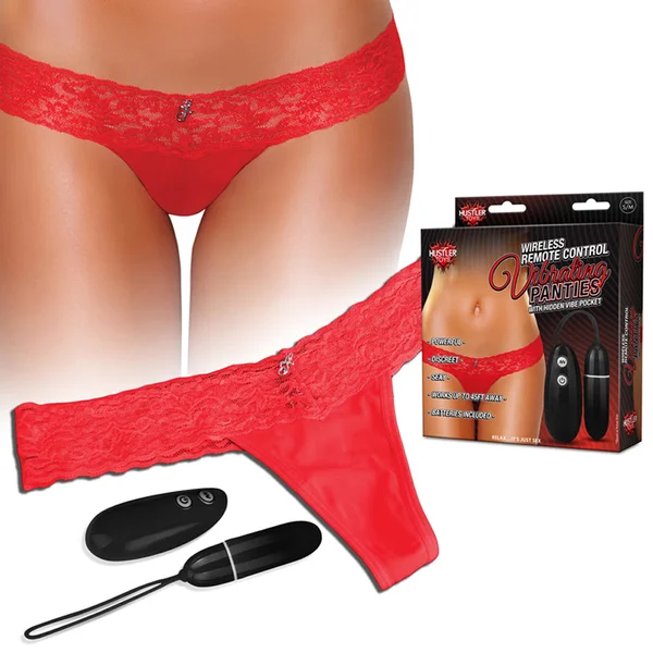 Hustler Vibrating Panty with Wireless Remote Control Red M/L — image 8 of 8