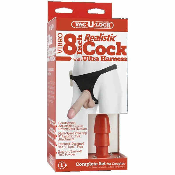 Vac-U-Lock 8 inch UR3 Cock Vib with Ultra Harness — image 6 of 8