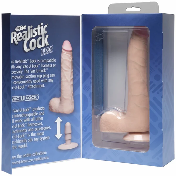 Realistic Cock Ultraskyn UR3 9 inch Slim with Balls White — image 10 of 10