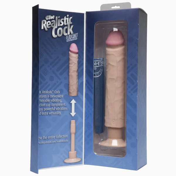 Realistic Cock Vib 10 inch with out Balls White — image 4 of 4
