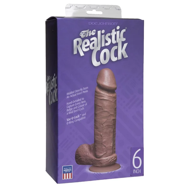 Realistic Cock - 6 inch Brown — image 6 of 6