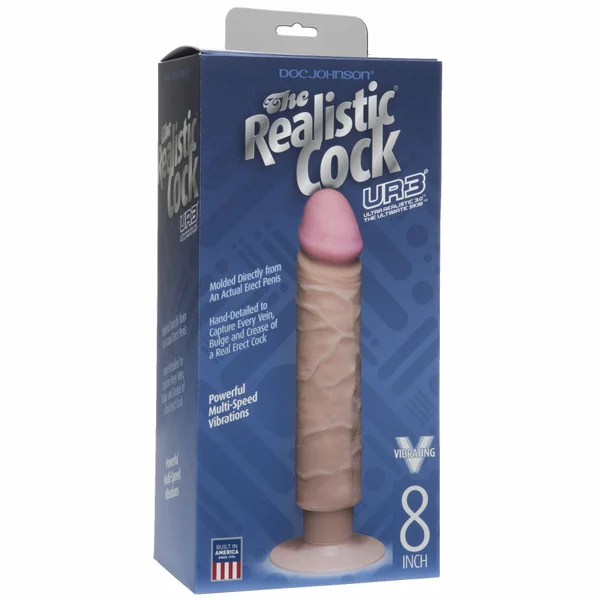 Realistic Cock Vib 8 inch with out Balls White — image 7 of 8