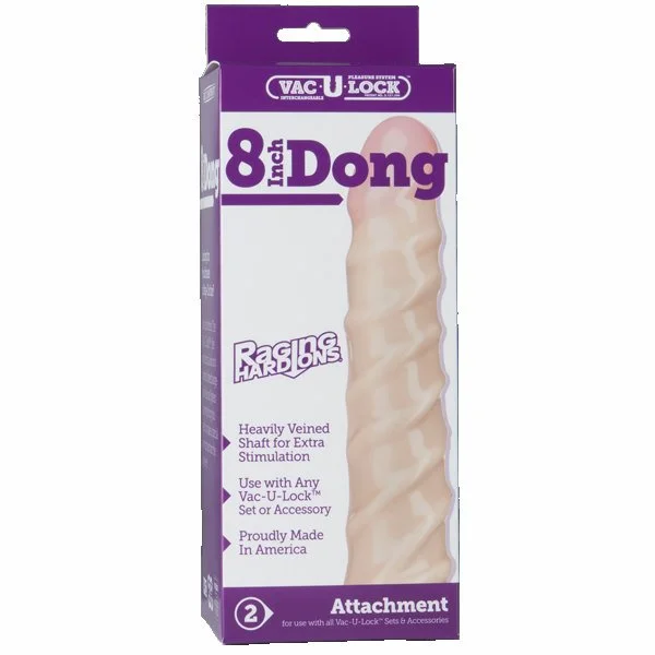 Vac-U-Lock 8 inch Raging Hard on Realistic Dong - White — image 10 of 11