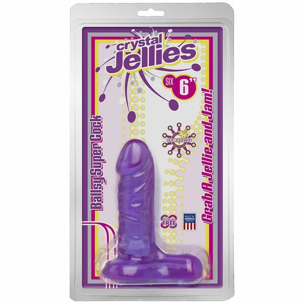 Crystal Jellies Ballsy Super Cock Purple 6 inch — image 4 of 4