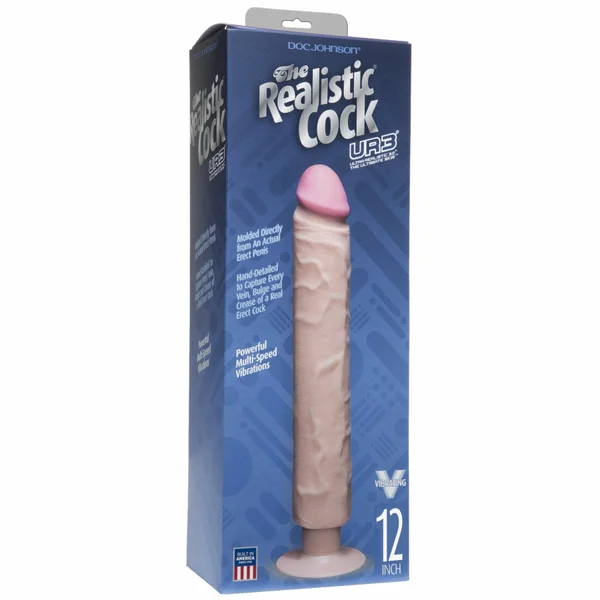 Realistic Cock Vib 12 inch with out Balls White — image 5 of 6