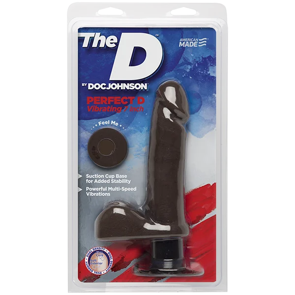 The D 7 inch Vibrating Perfect D - Chocolate — image 10 of 10