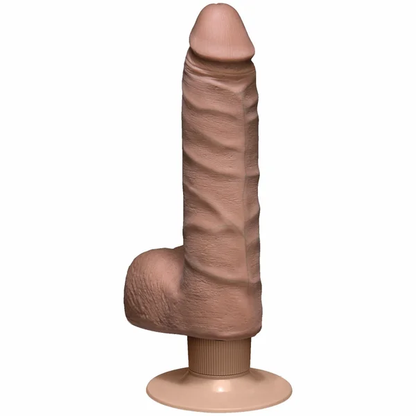 Realistic Cock Vib 7 inch Slim with Balls Brown — image 9 of 11