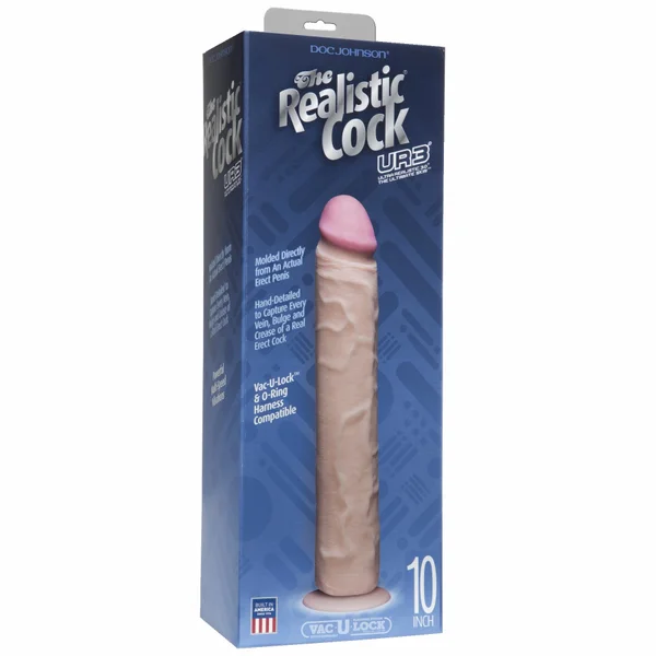 Realistic Cock Ultraskyn UR3 10 inch with out Balls White — image 6 of 7