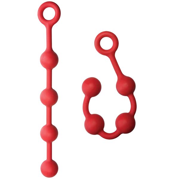 Kink Smooth Silicone Anal Balls 13in Red — image 7 of 8