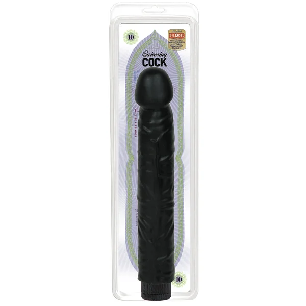 Quivering Cock: 10 inch.x 1.75in. (Black) — image 9 of 13