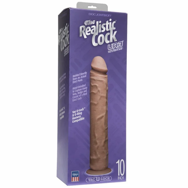 Realistic Cock Ultraskyn UR3 10 inch with out Balls Brown — image 8 of 9