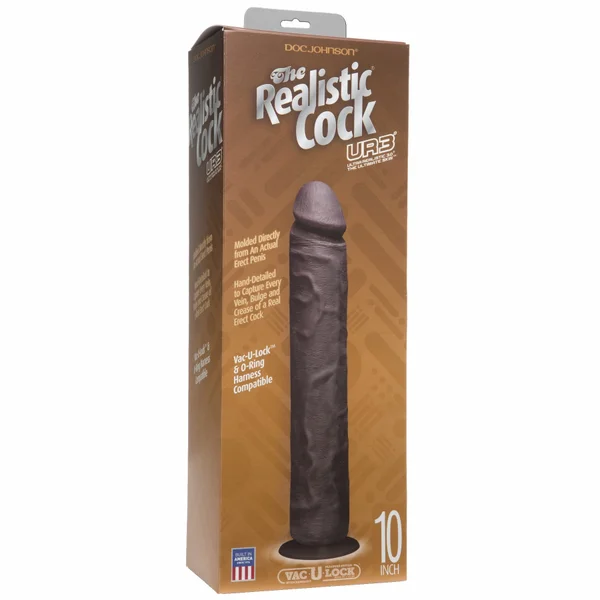 Realistic Cock Ultraskyn UR3 10 inch with out Balls Black — image 7 of 8