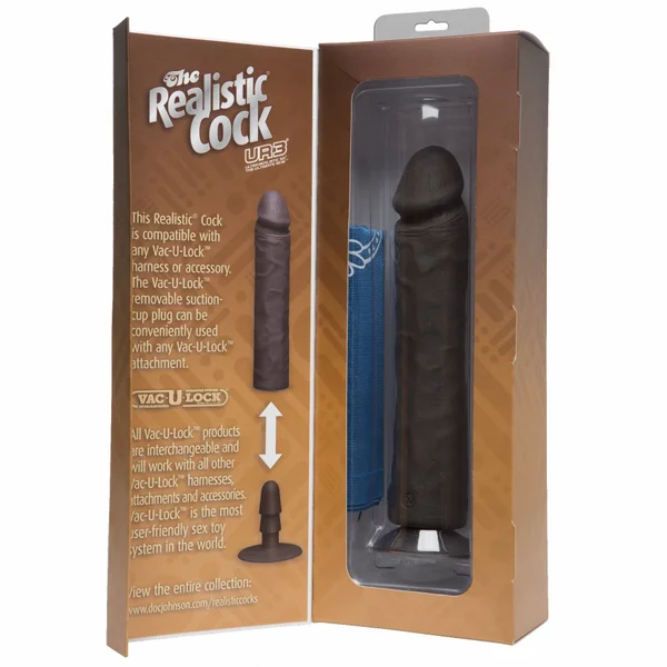 Realistic Cock Ultraskyn UR3 10 inch with out Balls Black — image 8 of 8