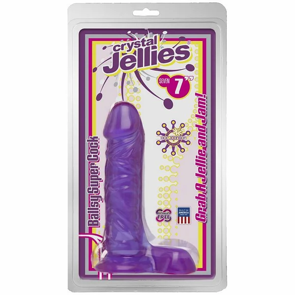 Crystal Jellies 7 inch Ballsy Super Cock - Purple — image 5 of 6