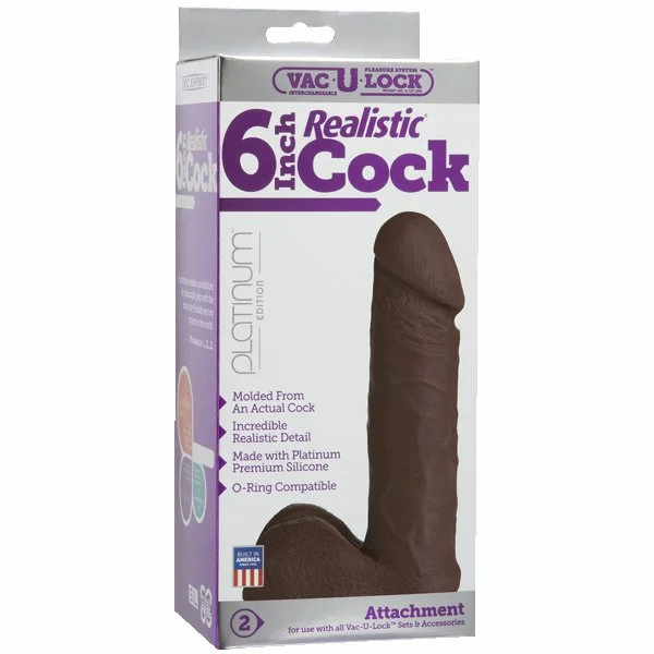 Vac-U-Lock Plat 6 inch Realistic Cock Black — image 5 of 5