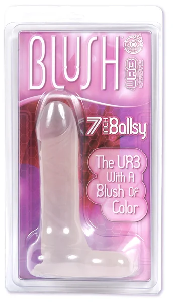 Blush 7 inch Ultraskyn UR3 Ballsy Cock w/Berry Head — image 9 of 10
