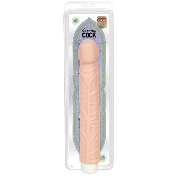 Quivering 10 inch Cock Vibe - White — image 7 of 11