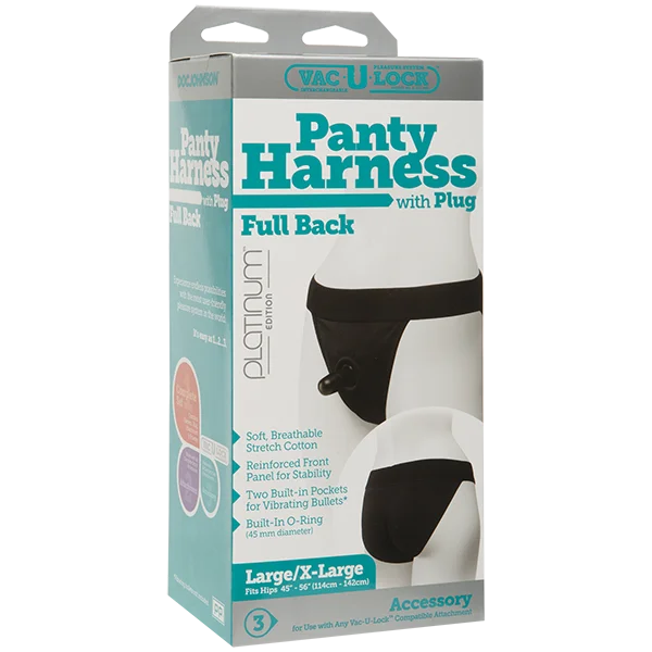 Vac-U-Lock Panty Harness w/Plug Full Back L/XL - Black — image 16 of 16
