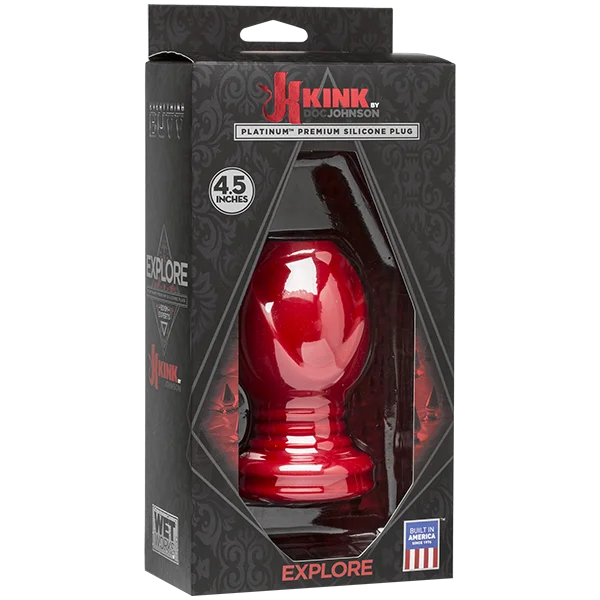 Kink Wet Works Explore Platinum Premium Silicone Plug 4.5 inch Red — image 11 of 11