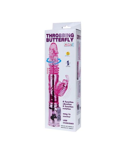 Rechargeable throbbing butterfly