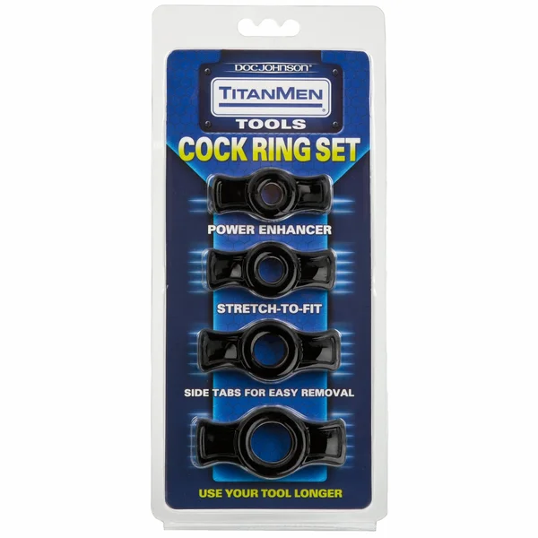 Titanmen Tools Cock Ring Set - Black — image 3 of 4