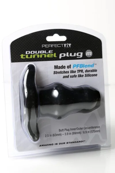 Perfect Fit Double Tunnel Plug - Black - Medium — image 6 of 8