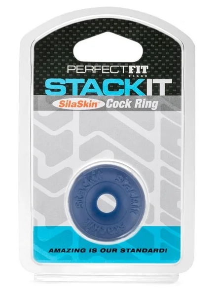 Perfect Fit Stackit Cock Ring - Blue — image 6 of 6