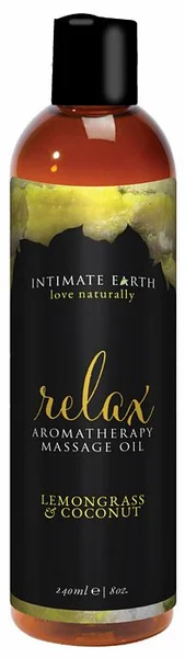 Intimate Earth Relaxing Massage Oil - 240 ml Coconut & Lemongrass — image 4 of 4