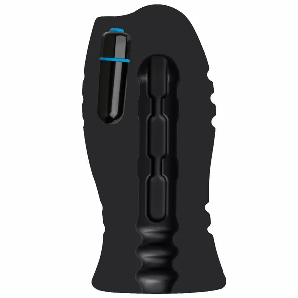 OptiMale Ultraskyn Vibrating Stroker w/Chain Links - Black — image 7 of 8