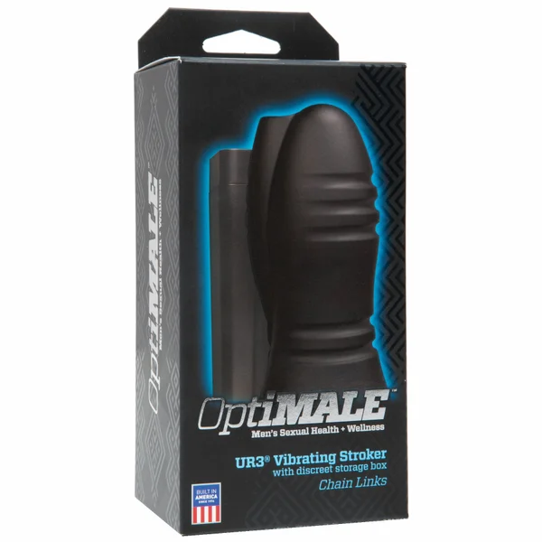 OptiMale Ultraskyn Vibrating Stroker w/Chain Links - Black — image 8 of 8