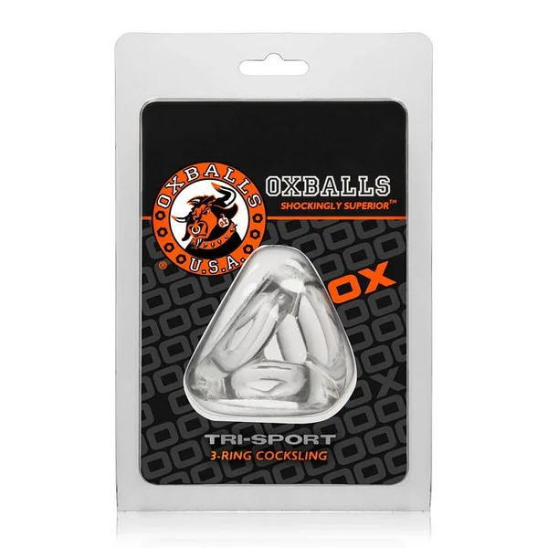 Oxballs Atomic Jock Tri Sport 3 Ring Sling Cockring - Clear — image 6 of 6