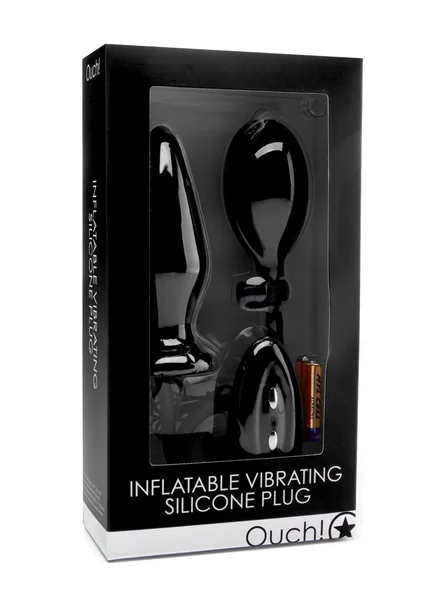 Inflatable Vibrating Silicone Plug - Black — image 6 of 6