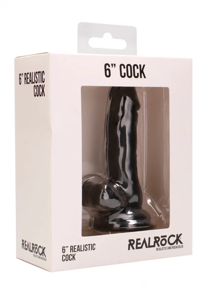 Realistic Cock - 6" - With Scrotum - Black — image 10 of 12