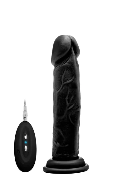 Vibrating Realistic Cock - 8" - Black — image 9 of 12