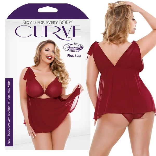 Curve Ruby Babydoll & Panty Red 3X/4X — image 2 of 2