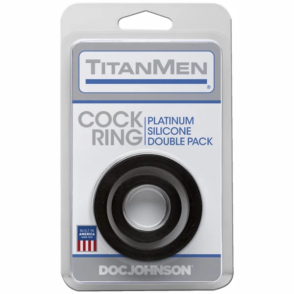 Titanmen Platinum Silicone Cock Ring - Black Pack of 2 — image 4 of 4