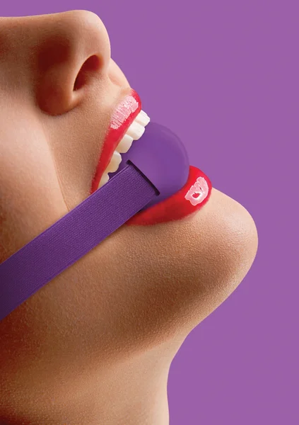 Elastic Ball Gag - Purple — image 4 of 6
