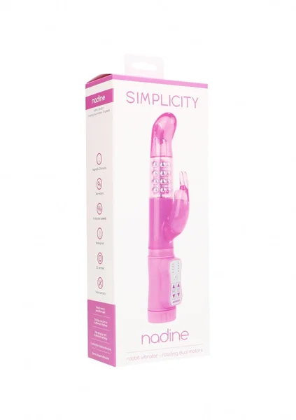 NADINE rabbit vibrator - rotating dual motors - Pink — image 5 of 5